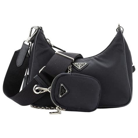 prada nylon hobo crossbody|prada nylon crossbody used.